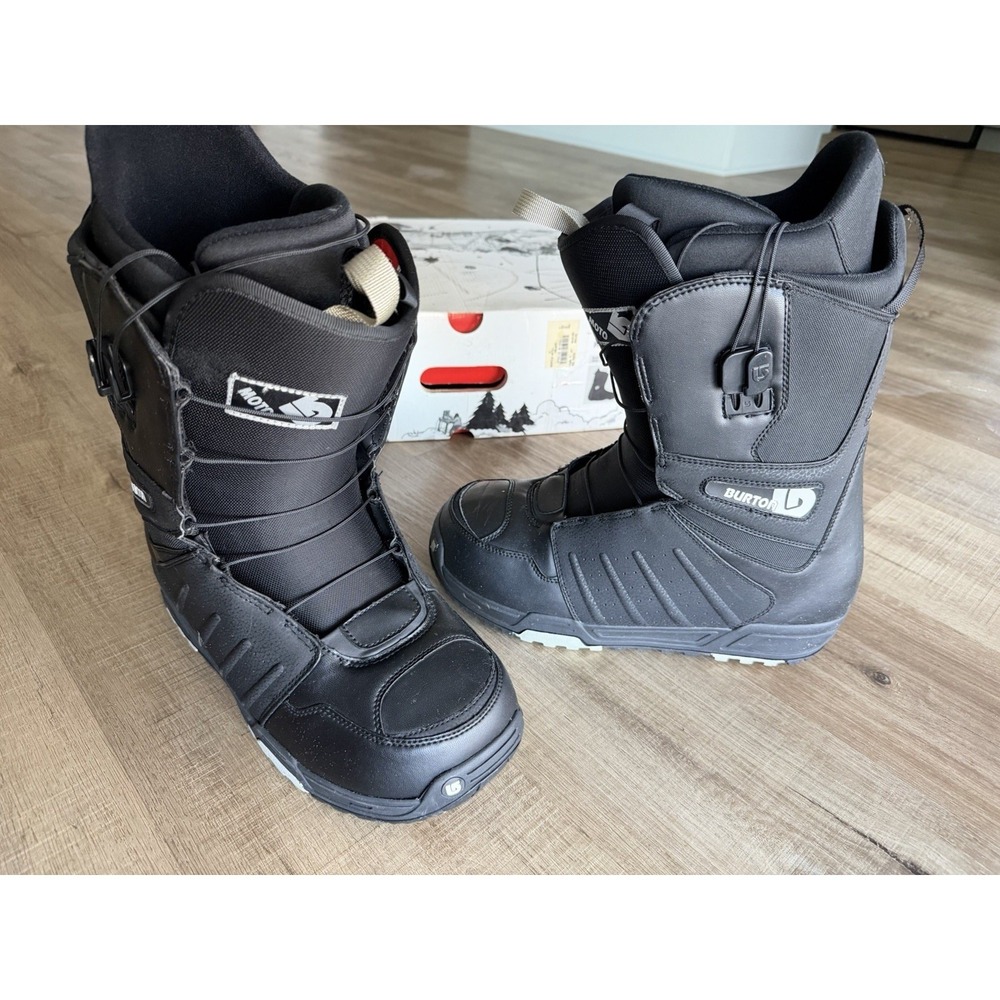 Burton Moto Snowboard Boots Black/Gray Soft Flex‎ Speed Lace Men's Size 11 2010